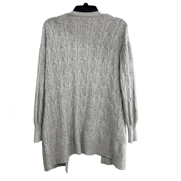 Grey cable knit open front sweater with pockets, Small 4/6 - Picture 4 of 7